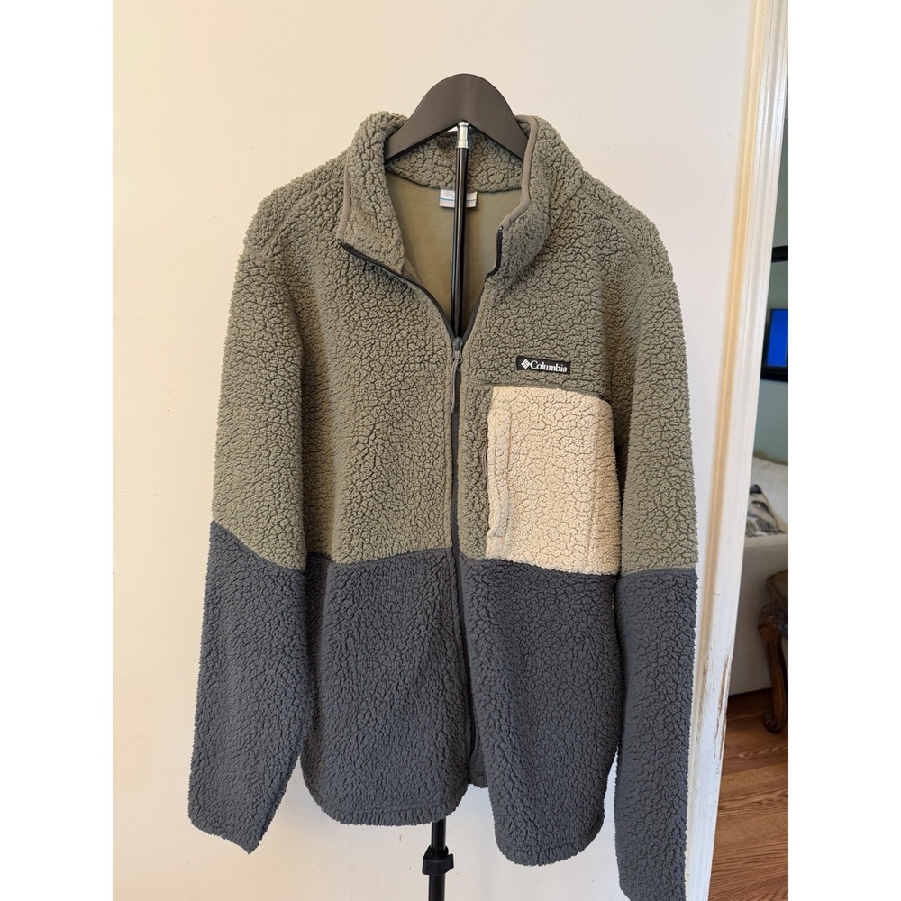 Columbia Mountainside Heavyweight Fleece Jacket Men's Large Green Full Zip